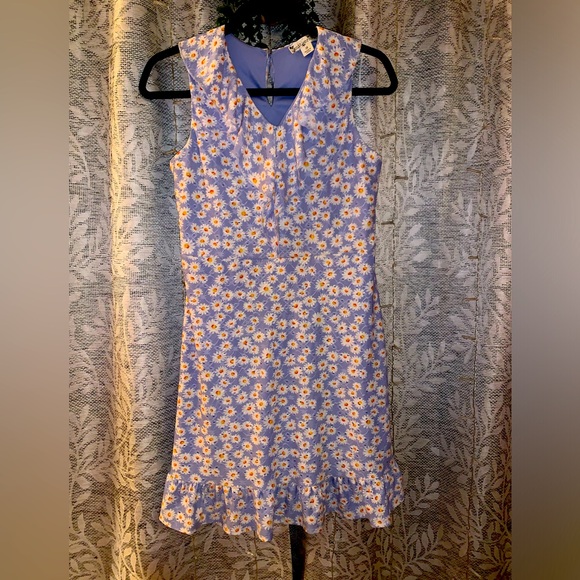 Knitworks Other - Girl’s baby blue w/daisies lined dress size 16